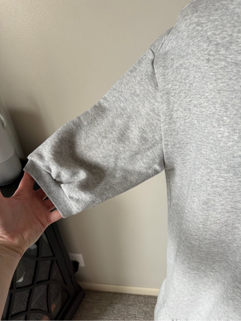 Anthropologie Daily Practice Grey Tiered Midi Sweatshirt Dress - Picture 6 of 10